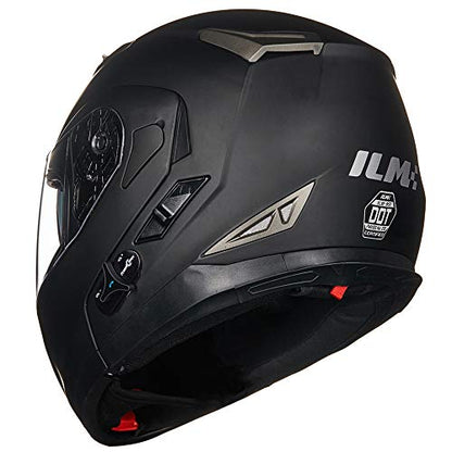 ILM Bluetooth Integrated Modular Flip up Full Face Motorcycle Helmet Sun Shield Mp3 Intercom Model 953/953 PRO - color: Matte Black