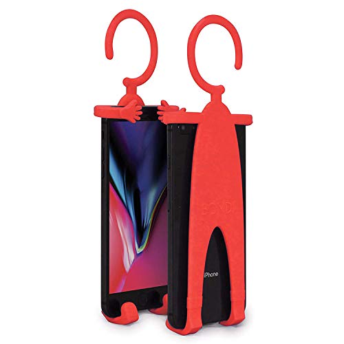 Bondi Plus Flex Phone Holder and Stand - Adjustable Flexible Silicone Case Hanging Mount for Car Bike and Desk up to 6.75" Large Cell Phones - iPhone Xs XR 11 SE - Samsung Galaxy S10 S20 - Red - color: Red