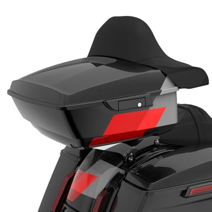 Advanblack 2025 Road Glide King Tour Trunk Pack Black Latch Wrap-Around Backrest Compatible with 1997-2025 Harley Touring Road Glide, Street Glide, Electra Glide (Hot Lap) - color: Hot Lap