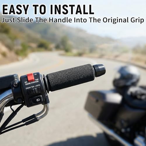 2Pcs Motorcycle Hand Grips Anti-Slip Foam Covers Comfort Handlebar Grip Compatible with BMW Harley Honda Kawasaki Suzuki Triumph Yamaha