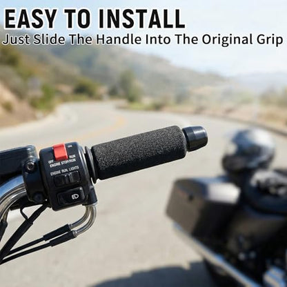 2Pcs Motorcycle Hand Grips Anti-Slip Foam Covers Comfort Handlebar Grip Compatible with BMW Harley Honda Kawasaki Suzuki Triumph Yamaha