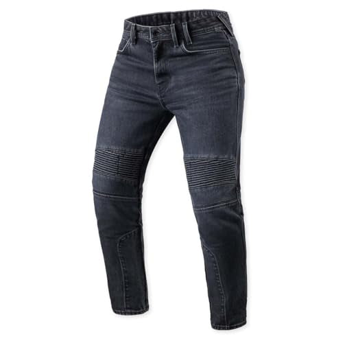 REV'IT! Men's Moto 2 Tapered-Fit Motorcycle Jeans (Dark Blue/Black Used - 32Wx34L) - color: Dark Blue/Black Used, size: 32W x 34L