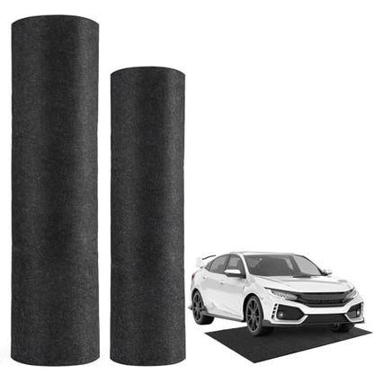 HFKPJRT 2 Pcs Motorcycle Mat for Garage, Garage Floor Mats for Under Car, Absorbent Rubber Mat, Waterproof, Protect Garage Surface from Spill & Stain, Black, 36"x60", 60"x72"