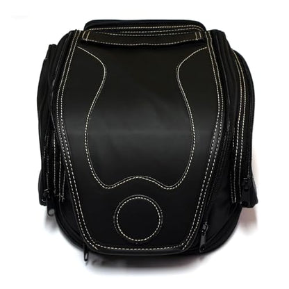 MZS Motorcycle Tail Bag, 26L Expandable Motorcycle Travel Luggage Bag, Rack Trunk Helmet Rear Seat Storage Compatible with Sportster Road King Electra Street Glide Softail Dyna Rebel Vulcan Shadow - size: 26L