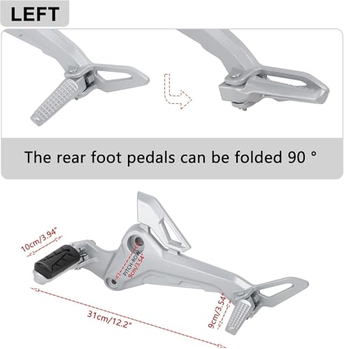 Mokuo Motorcycle Footrest Assembly,1 Pair Footpegs Kit in Alloy Aluminum Material Fit for Honda Grom Msx 2017-2020,Silver Color - color: 1 Pair - Silver
