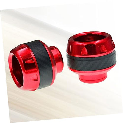 OUNONA 1pair Motorcycle Crash Sliders Aluminum Alloy Wheel Protector Front Fork Cups for Electric Mopeds Design Red Finish Reduces Collision Impact Fits Motorcycles
