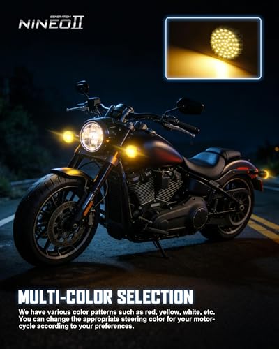 NINEO Motorcycle 1156 LED Turn Signals, Amber Bright Blinker, As Original 2" Bullet Style Models, Rear Led Lights, Compatible for Most Family Motorbcycle, Pack of 2 - size: 1156 amber