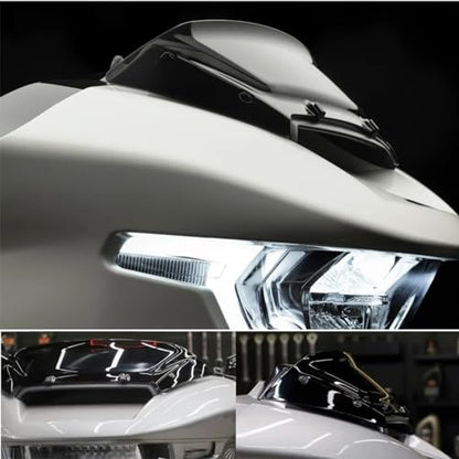 IZX Fits for Harley Road Glide FLTRX FLTRXSTSE 2024 FLTRXSE 2023-2024 Motorcycle 6 inch Windscreen Deflector Cover Plate Windshield Fairing Front Wind Deflector Shield
