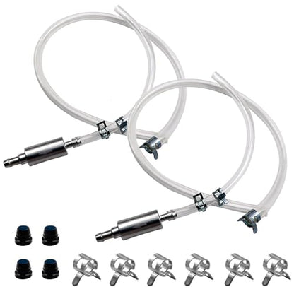 Brake Bleeder Hose (2pcs)- One Way Check Valve Tube Bleeding Tool Kit for Car Motorcycle Clutch, Soft Tube with Metal Clips