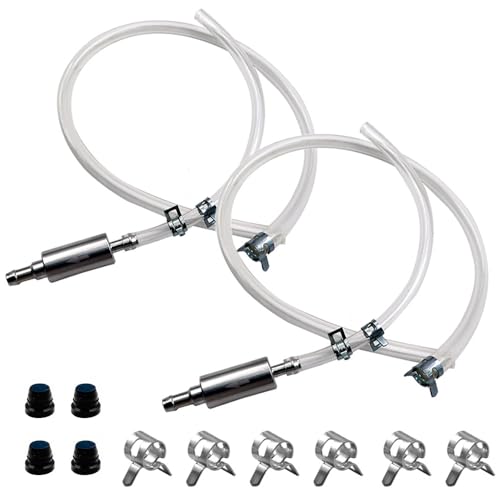 Brake Bleeder Hose (2pcs)- One Way Check Valve Tube Bleeding Tool Kit for Car Motorcycle Clutch, Soft Tube with Metal Clips