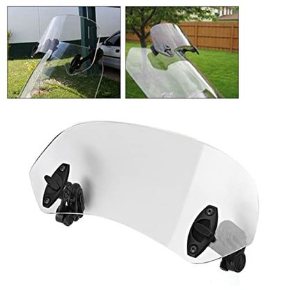 Aramox Motorcycle Windshield, Adjustable Clip On Wind Deflector, 11 Inch Windscreen Accessories