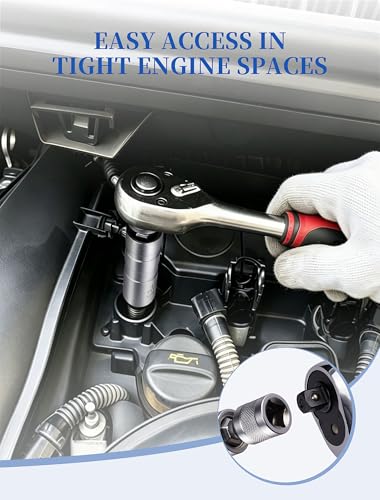 14mm & 16mm Magnetic Swivel Spark Plug Socket Set with 3 Inch & 6 Inch 3/8" Drive Extension Rods, Automotive Spark Plug Remover Installer Kit, Compatible with Most Vehicles, Car Repair Tool Combo - size: 4 Packs