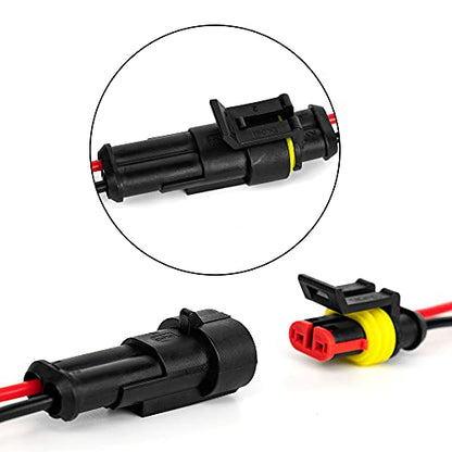 2 Pin Way 16 AWG Car Waterproof Electrical Connector Plug with Wire AWG Marine Pack of 5 - size: 2 Pin