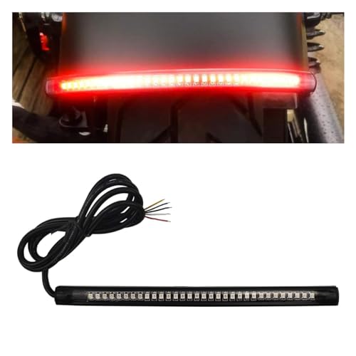 Universal 8" Flexible LED Light Strip Bar with Tail Brake Stop Turn Signals Lights, Waterproof LED License Plate Tail Light Bar for Motorcycle Scooter Quad Cruiser Off Road