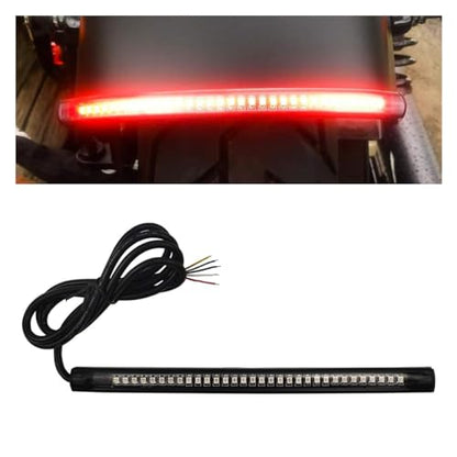 Universal 8" Flexible LED Light Strip Bar with Tail Brake Stop Turn Signals Lights, Waterproof LED License Plate Tail Light Bar for Motorcycle Scooter Quad Cruiser Off Road