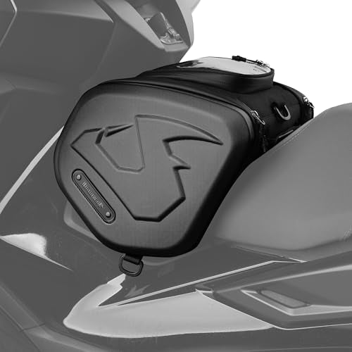 Rhinowalk Motor Scooter Tunnel Bag, 16L Hard Shell Storage Bag for Step-Through Scooters with Center Tunnel, Motorcycle Fuel Tank Storage Bag with Touchscreen Pocket & Rain Cover