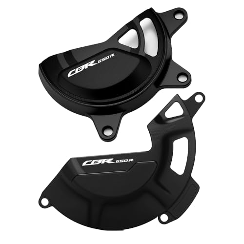 Motorcycle Engine and Clutch Guard Protection Compatible with CBR650R 2024 2025 Engine and Clutch Cover Crash Frame Slider Falling Protector 2025 CBR650R Accessories -BK - color: black, size: Type-A+B