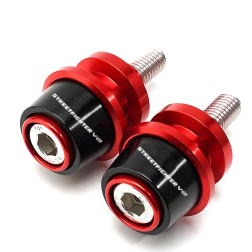 For STREETFIGHTER V2 StreetfighterV2 streetfighterv2 streetfighter v2 Streetfighter V2 8MM Motorcycle Accessories CNC Aluminum Premium Swingarm Spool Slider Stand Screws (Red) - color: Red