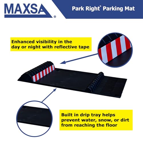 Maxsa 37358-RS Park Right 21" x 11" x 2" Parking Mat, Black, Amazon Exclusive - color: Black, size: 1-pack