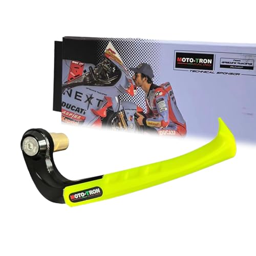 Moto TRON Motorcycle Bar End Lever Guards Universal CNC Brake Handlebar Protector Handguards Fluorescence Color Fit for 14/16/17/18/19mm - color: Fluorescent Yellow, size: 19mm
