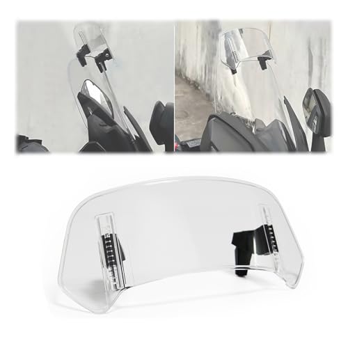 Motorcycle Windshield Extension for Honda NT 1100 2022-2023, Windshield Extension Adjustable Spoiler Windscreen, Windscreen Spoiler Clamps, Adjustable Clip on Replacement,L-Transparent - color: Transparent, size: Large