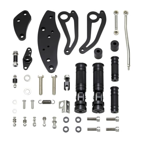 CNC Black 2.17" Forward Controls Foot Pegs Footrests Shift Levers Linkages Kits Compatible with 1995-2006 Kawasaki Vulcan 800 VN800 A B Classic E Drifter - color: Black B, size: VN800