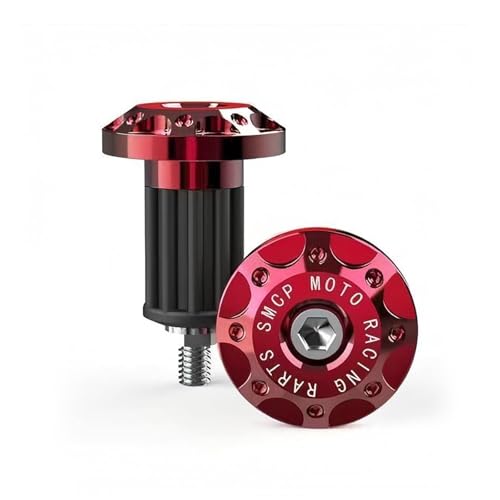 2 PCS Motorcycle Bar End Plug, Aluminum Alloy Handlebar Grip End Caps for Electric Car Scooters, Off-Road Motorcycles (Red) - color: Red