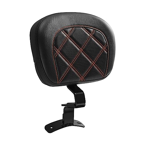 TCT-MOTORPARTS Driver Rider Backrest Pad Fits for Harley Touring 2009-2023 Road King Street Road Electra Glide Ultra Orange Stitching - color: Driver Backrest Orange