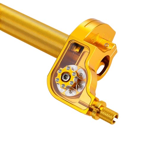 Motorcycle Twist Throttle 7/8" 22mm with Handle Grip Throttle Cable CNC Assembly Universal for 150 200 250 EXC XC XCW XCF XCFW EXCF EXCR XCRW Dirt Pit Bike ATV Mini Bike Gold - color: gold