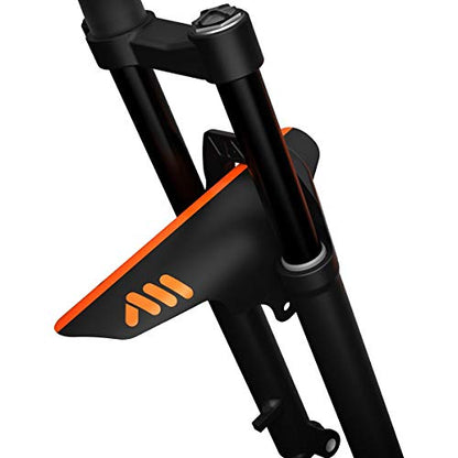 MTB Front Wheel Mud Guard - Lightweight & Durable Protection - Universal Fit - Protect Against Mud, Water Spray and More - color: Orange/Black