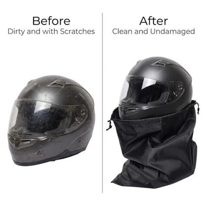 4 Pack Helmet Bag Large 18x20 Inch Storage Bag for Motorcycle Ski Hood Football Basketball Riding Racing Sports Gear Lightweight Nylon Travel Carry Sack with Drawstring Locking