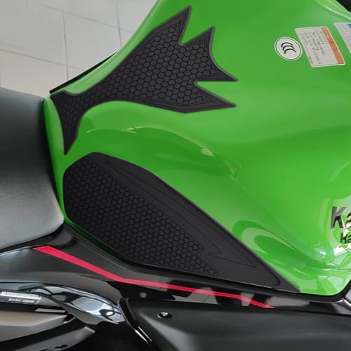 Motorcycle Tank Traction Pad Side Gas Knee Grip Protective Sticker Protector for Kawasaki ninja650 （2017-2025） Z 650 （2019-2025） (Black) - color: Black