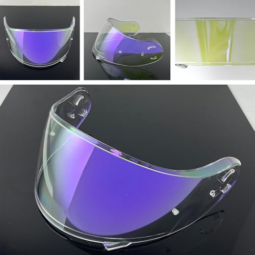 Neotec 2 Helmet Visor Replacement.CNS-3 Motorcycle Helmet Shield UV Protection Compatible with Neotec 2 (Revo Clear Purple+Anti Fog Film) - color: Anti Fog Film+revo Clear Purple