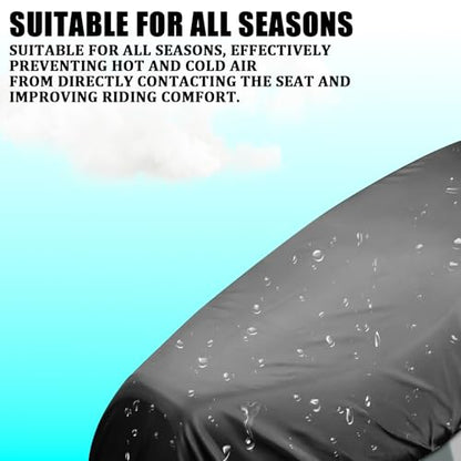 Universal Motorcycle Seat Cover, Waterproof Sunproof Wear-Resistant Oxford Cloth Saddle Protector, All-Season Dustproof Anti-Slip Seat Cushion Replacement Cover for Scooters Mopeds Bikes (Black)
