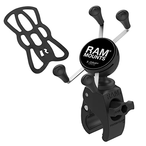 RAM MOUNTS X-Grip Phone Mount with Tough-Claw Clamp, Adjustable Handlebar & Rail Mount for Motorcycle, Bike & ATV, B Size 1" Ball RAM-HOL-UN7-400U