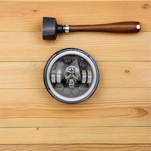 Gatuida Headlights Skull LED Headlight Motorcycle LED Motorcycle Light Mount Light Skull