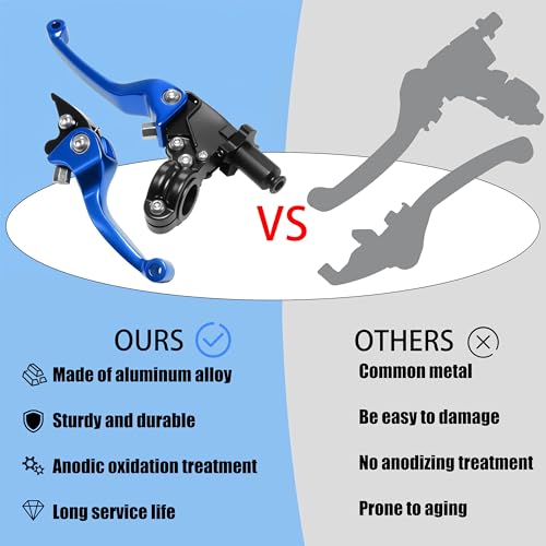 7/8inch 22mm Universal Motorcycle Clutch Brake Lever Folding Levers for 50/110/125/140/150cc Dirt Pit Bike SSR RFZ 125 DBX18/19 Xpro Coolster Thumpstar Baja Apollo (Blue) - color: Blue