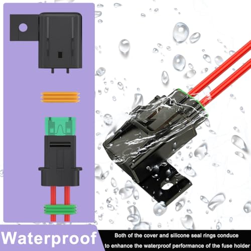 2 Pcs Waterproof Inline Fuse Holder 12V ATC/ATO Fuse Holder 12AWG 15A/20A/30A/40A Fuses, for Automotive, Marine, Heavy Duty Bus Power System - color: 2 Pcs, 15A/20A/30A/40A