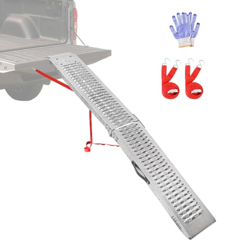 LIEKUMM 83" Folding Motorcycle Ramp, 500 lbs Heavy Duty Loading Ramp for Pickup Trucks, Portable Truck Ramp for Dirt Bike, Trailer, Lawn Mower（1-Pack） - size: 83"L x 9"W（1PC)