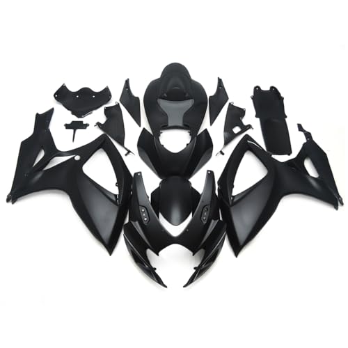 FLPRO ABS Plastic Motorcycle Fairing Kit Compatible for Suzuki 06 07 GSXR600 GSXR750 K6 2006 2007 GSX-R600 GSX-R750 Fairings Injection Bodywork Matte Black Body Kits - color: Matte Black