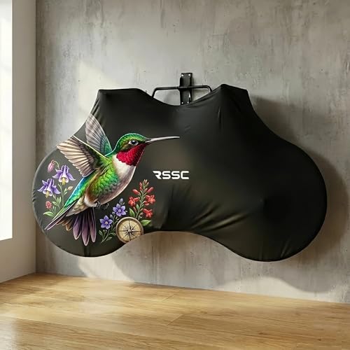 Bike Cover with 5 Zippers, Anti-Scratch Bicycle Storage Guard for Apartment & Garage, Fits Wall Hangers & Car Racks, Dust-Proof Full Protection for Most Bikes (Hummingbird) - color: Hummingbird