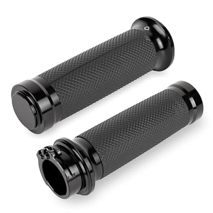 1"/25mm Hand Grips - Compatible with Harley Sportster 883 1200 Honda Yamaha Suzuki Kawasaki Cruiser Motorcycle Bobber Chopper Nonslip Comfortable Durable Throttle Grip Handlebars