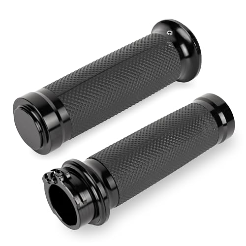 1"/25mm Hand Grips - Compatible with Harley Sportster 883 1200 Honda Yamaha Suzuki Kawasaki Cruiser Motorcycle Bobber Chopper Nonslip Comfortable Durable Throttle Grip Handlebars