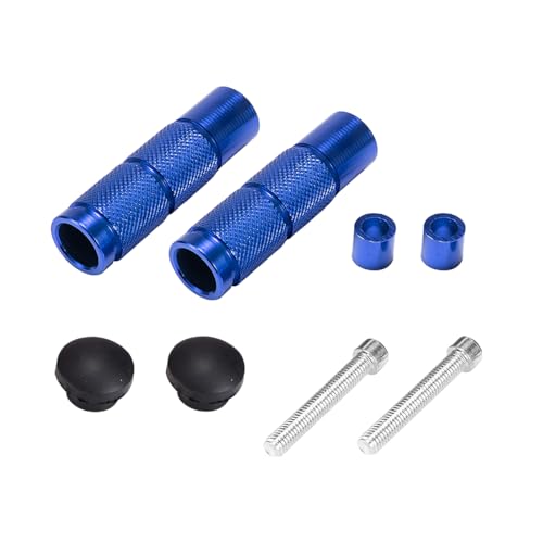 Zpana 2PCS Motorcycle Foot Pegs, Aluminium Alloy Anti-Slip Motorbike Passenger Foot Pegs, Electric Bikes Rearsets Pedals Footrests Accessories, Universal for Motocross Dirt Bike Scooters (Blue) - color: Blue