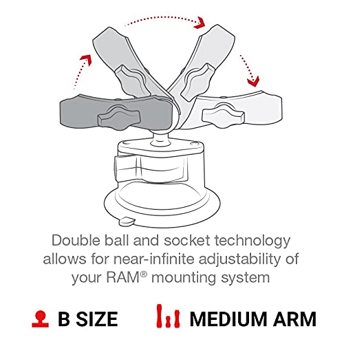 RAM MOUNTS X-Grip Large Phone Mount for Windshield – Twist-Lock Suction Cup, Medium Arm (RAM-B-166-UN10U) - style: Medium Arm