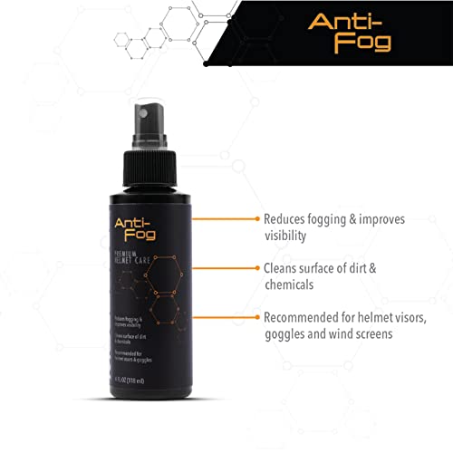 Molecule Helmet Anti-Fog Spray | Premium Helmet Care Spray | Reduces Fogging & Improves Visibility for Helmet Visors, Goggles & Windscreens | Cleans Dirt & Residue | 4 oz + 1 Microfiber Towel