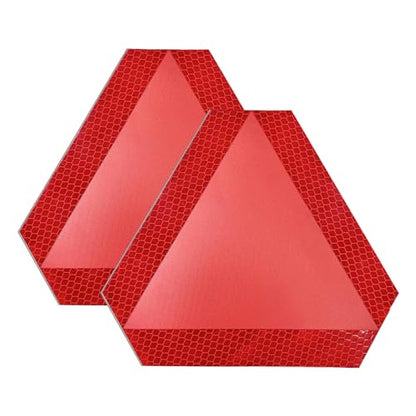 2 PCS Slow Moving Vehicle Sign, 8×7 Inches Reflective Slow Moving Vehicle Triangle Sticker, Diamond Grade Reflective Slow Moving Decal for Golf Cart, UTV, Car Accessories