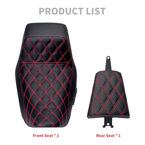 Motorcycle Driver Passenger Seat Two-up Seat Fit For Harley Nightster RH975 Nighster Special RH975S 2022-up (Red Stitching) - color: Red Stitching