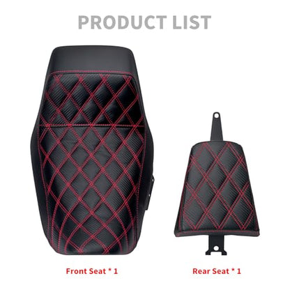 Motorcycle Driver Passenger Seat Two-up Seat Fit For Harley Nightster RH975 Nighster Special RH975S 2022-up (Red Stitching) - color: Red Stitching