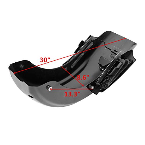 SLMOTO Saddle Bags 5" Stretched Saddlebags &Rear Fender Fit For Harley CVO Touring FLT FLHT FLHTCU FLHRC Road King Road Glide Street Glide Electra Glide Ultra-Classic Softail Dyna Sportster 09-13 - color: Saddlebags + Clear Fender Lens